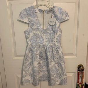 Metallic Blue and White Dress